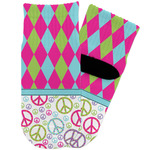Harlequin & Peace Signs Toddler Ankle Socks