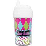 Harlequin & Peace Signs Sippy Cup (Personalized)