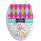 Harlequin & Peace Signs Toilet Seat Decal - Elongated (Personalized)