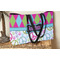Harlequin & Peace Signs Tote w/Black Handles - Lifestyle View