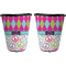 Harlequin & Peace Signs Trash Can Black - Front and Back - Apvl