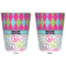 Harlequin & Peace Signs Trash Can White - Front and Back - Apvl