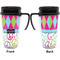 Harlequin & Peace Signs Travel Mug with Black Handle - Approval