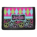 Harlequin & Peace Signs Trifold Wallet (Personalized)