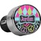 Harlequin & Peace Signs USB Car Charger - Close Up