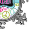 Harlequin & Peace Signs Vintage Snowflake - Detail
