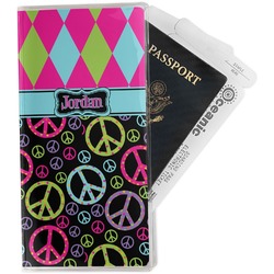 Harlequin & Peace Signs Travel Document Holder