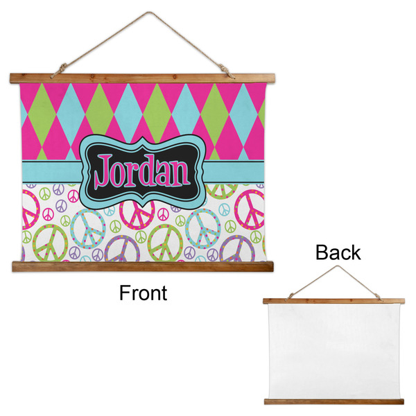 Harlequin & Peace Signs Wall Hanging Tapestry - Landscape - APPROVAL