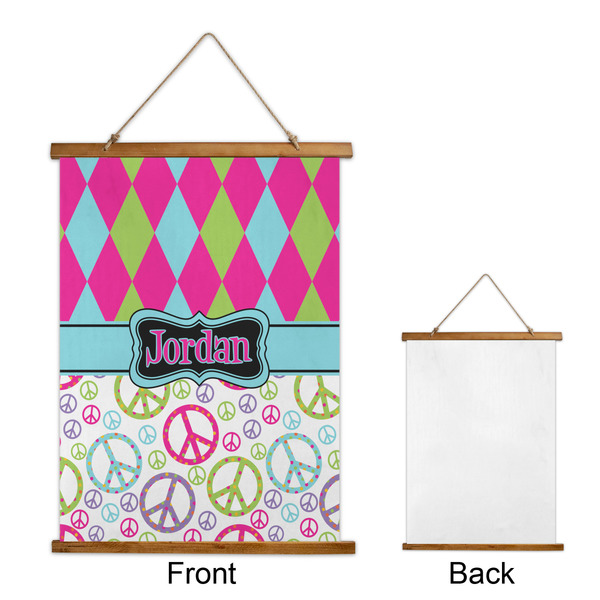 Harlequin & Peace Signs Wall Hanging Tapestry - Portrait - APPROVAL