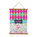 Harlequin & Peace Signs Wall Hanging Tapestry - Tall (Personalized)