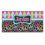 Harlequin & Peace Signs Wall Mounted Coat Rack (Personalized)