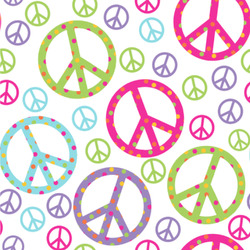 Harlequin & Peace Signs Wallpaper & Surface Covering (Water Activated 24"x 24" Sample)