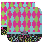 Harlequin & Peace Signs Facecloth / Wash Cloth (Personalized)
