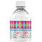 Harlequin & Peace Signs Water Bottle Label - Back View
