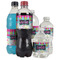 Harlequin & Peace Signs Water Bottle Label - Multiple Bottle Sizes