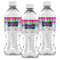Harlequin & Peace Signs Water Bottle Labels - Front View