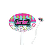Harlequin & Peace Signs Oval Plastic Stir Sticks (Personalized)