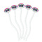 Harlequin & Peace Signs White Plastic 7" Stir Stick - Oval - Fan