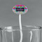 Harlequin & Peace Signs White Plastic 7" Stir Stick - Oval - Main