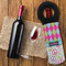 Harlequin & Peace Signs Wine Tote Bag - FLATLAY