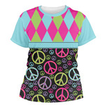Harlequin & Peace Signs Women's Crew T-Shirt - X Small