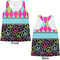 Harlequin & Peace Signs Womens Racerback Tank Tops - Medium - Front and Back