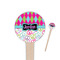 Harlequin & Peace Signs 4" Round Wooden Food Picks - Single Sided (Personalized)