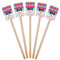 Harlequin & Peace Signs Wooden 6.25" Stir Stick - Rectangular - Fan View