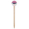 Harlequin & Peace Signs Wooden 6" Food Pick - Round - Single Pick