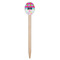 Harlequin & Peace Signs Wooden Food Pick - Oval - Single Pick
