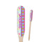 Harlequin & Peace Signs Wooden Food Pick - Paddle - Closeup
