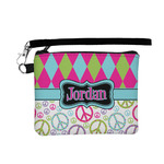 Harlequin & Peace Signs Wristlet ID Case w/ Name or Text