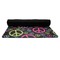 Harlequin & Peace Signs Yoga Mat Rolled up Black Rubber Backing