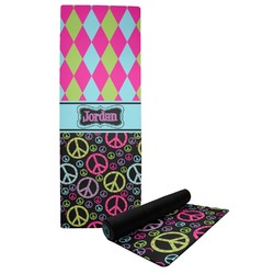 Harlequin & Peace Signs Yoga Mat (Personalized)