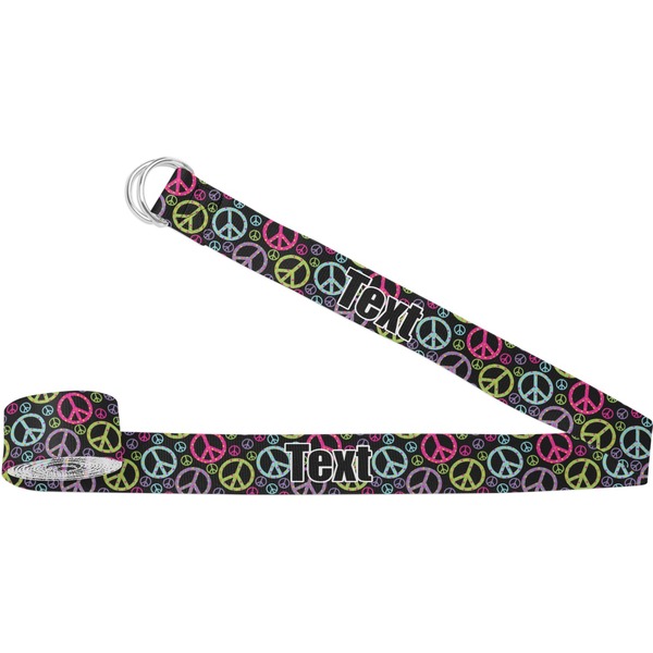 Custom Harlequin & Peace Signs Yoga Strap (Personalized)
