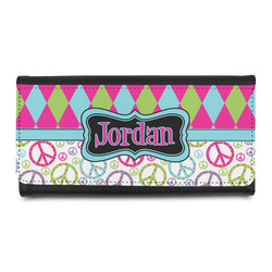 Harlequin & Peace Signs Leatherette Ladies Wallet (Personalized)