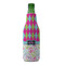 Harlequin & Peace Signs Zipper Bottle Cooler - FRONT (bottle)