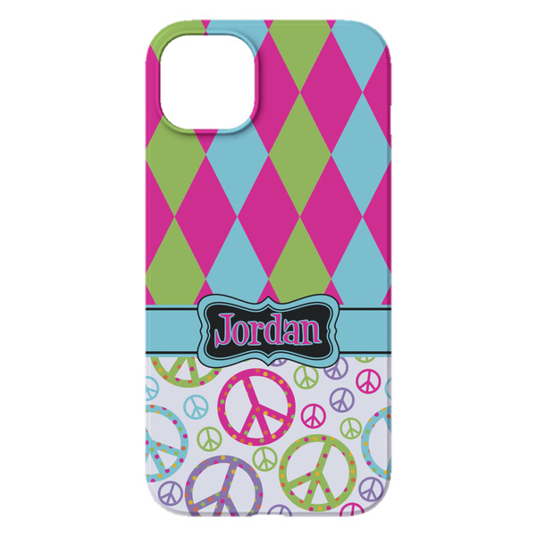 Harlequin & Peace Signs iPhone 14 Pro Max Case - Back