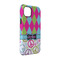 Harlequin & Peace Signs iPhone 14 Pro Tough Case - Angle