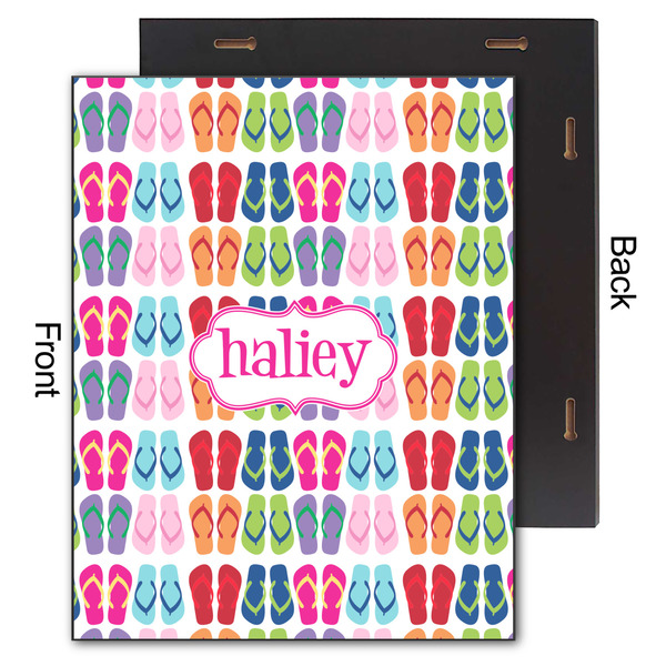 FlipFlop 11x14 Wood Print - Front & Back View