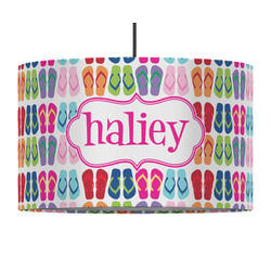 FlipFlop 12" Drum Pendant Lamp - Fabric (Personalized)