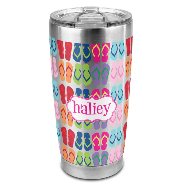 Custom FlipFlop 20oz Stainless Steel Double Wall Tumbler - Full Print (Personalized)