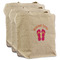 FlipFlop 3 Reusable Cotton Grocery Bags - Front View