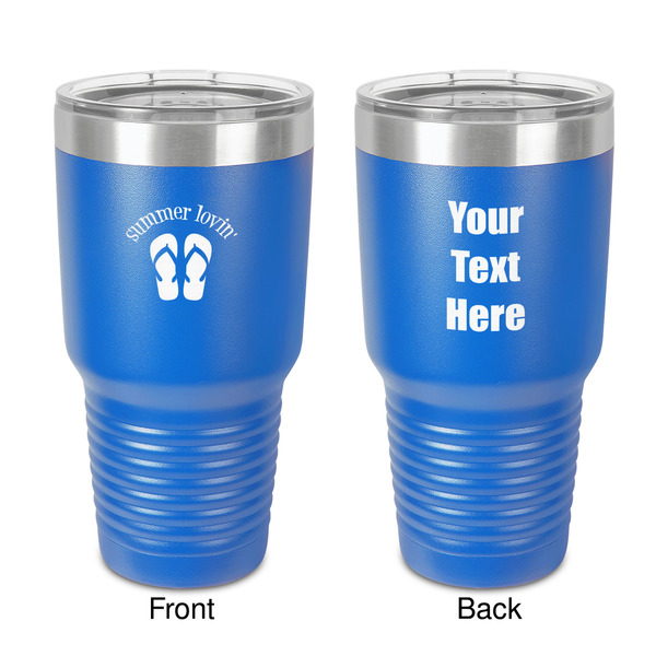 Custom FlipFlop 30 oz Stainless Steel Tumbler - Royal Blue - Double-Sided (Personalized)