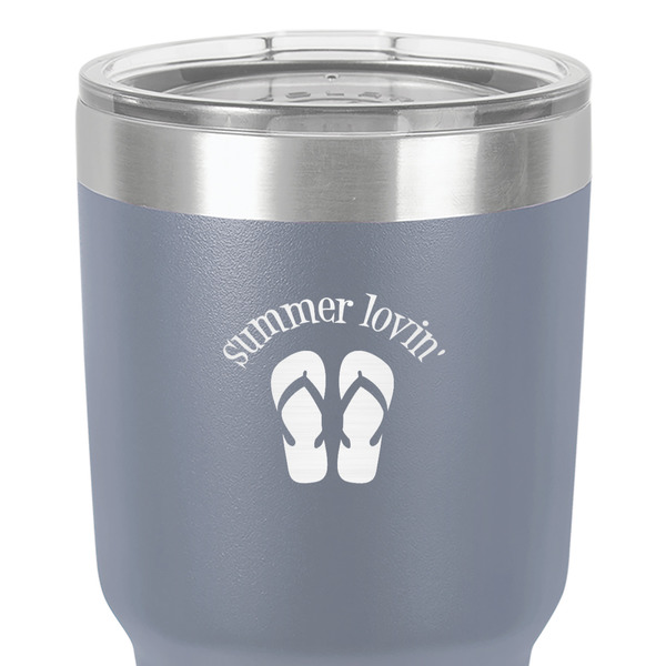 FlipFlop 30 oz Stainless Steel Ringneck Tumbler - Grey - Close Up