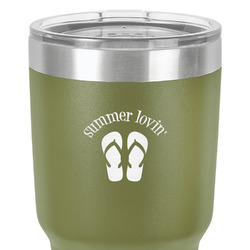 FlipFlop 30 oz Stainless Steel Tumbler - Olive - Single-Sided (Personalized)