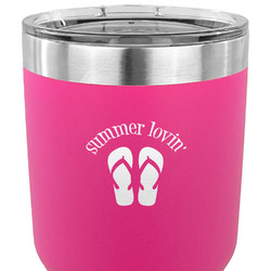FlipFlop 30 oz Stainless Steel Tumbler - Pink - Single Sided (Personalized)