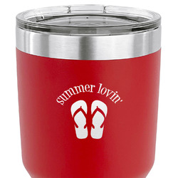 FlipFlop 30 oz Stainless Steel Tumbler - Red - Double Sided (Personalized)