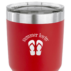 FlipFlop 30 oz Stainless Steel Tumbler - Red - Single Sided (Personalized)