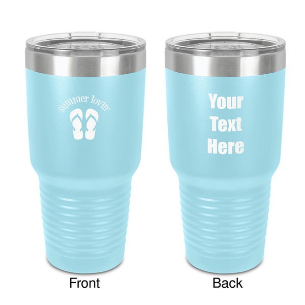 Custom FlipFlop 30 oz Stainless Steel Tumbler - Teal - Double-Sided (Personalized)